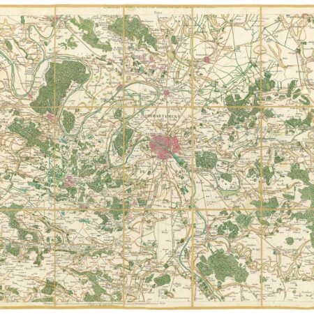 Détail de la carte de Cassini, Paris, édition d'art