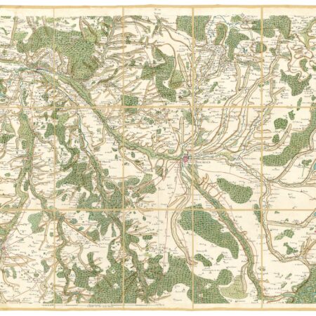 Détail de la carte de Cassini, Bourges, édition d'art