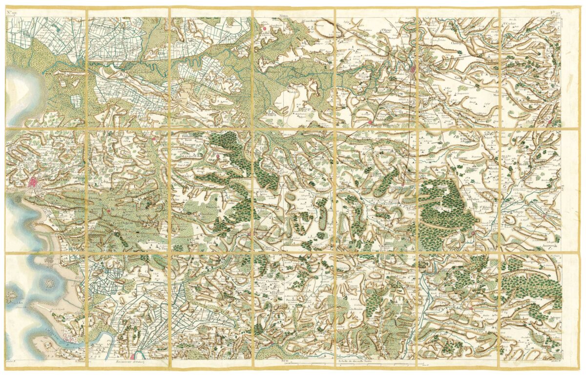 Détail de la carte de Cassini, La Rochelle, édition d'art