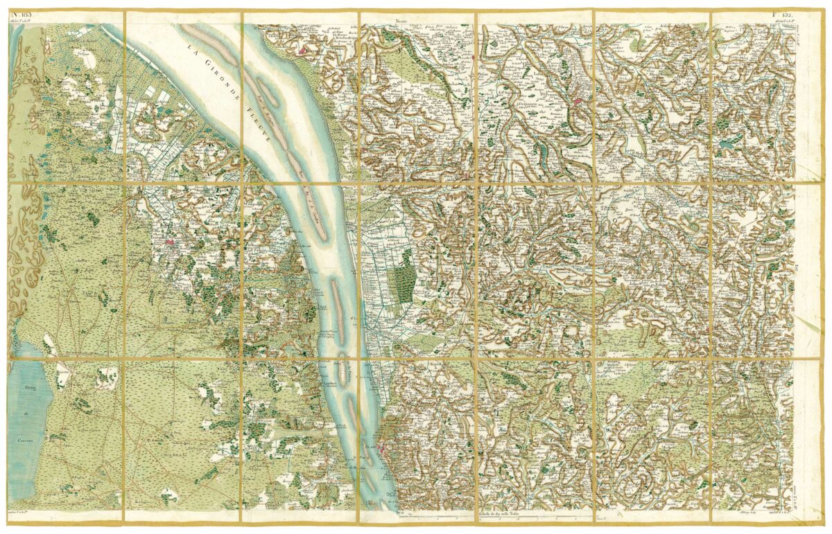 Détail de la carte de Cassini, Blaye, édition d'art