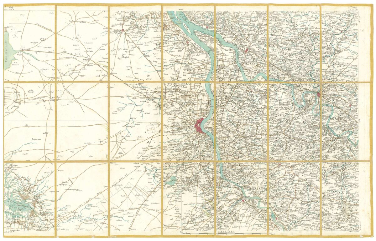 Détail de la carte de Cassini, Bordeaux, édition d'art