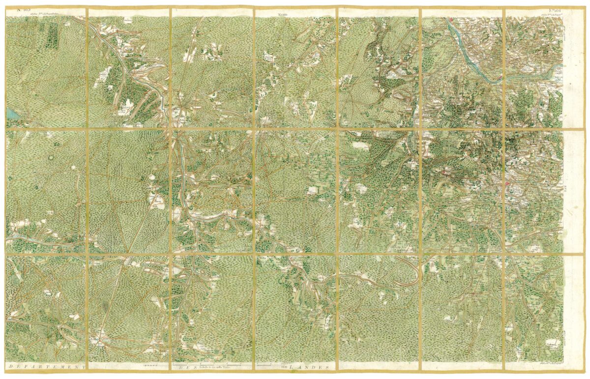 Détail de la carte de Cassini, Bazas, édition d'art