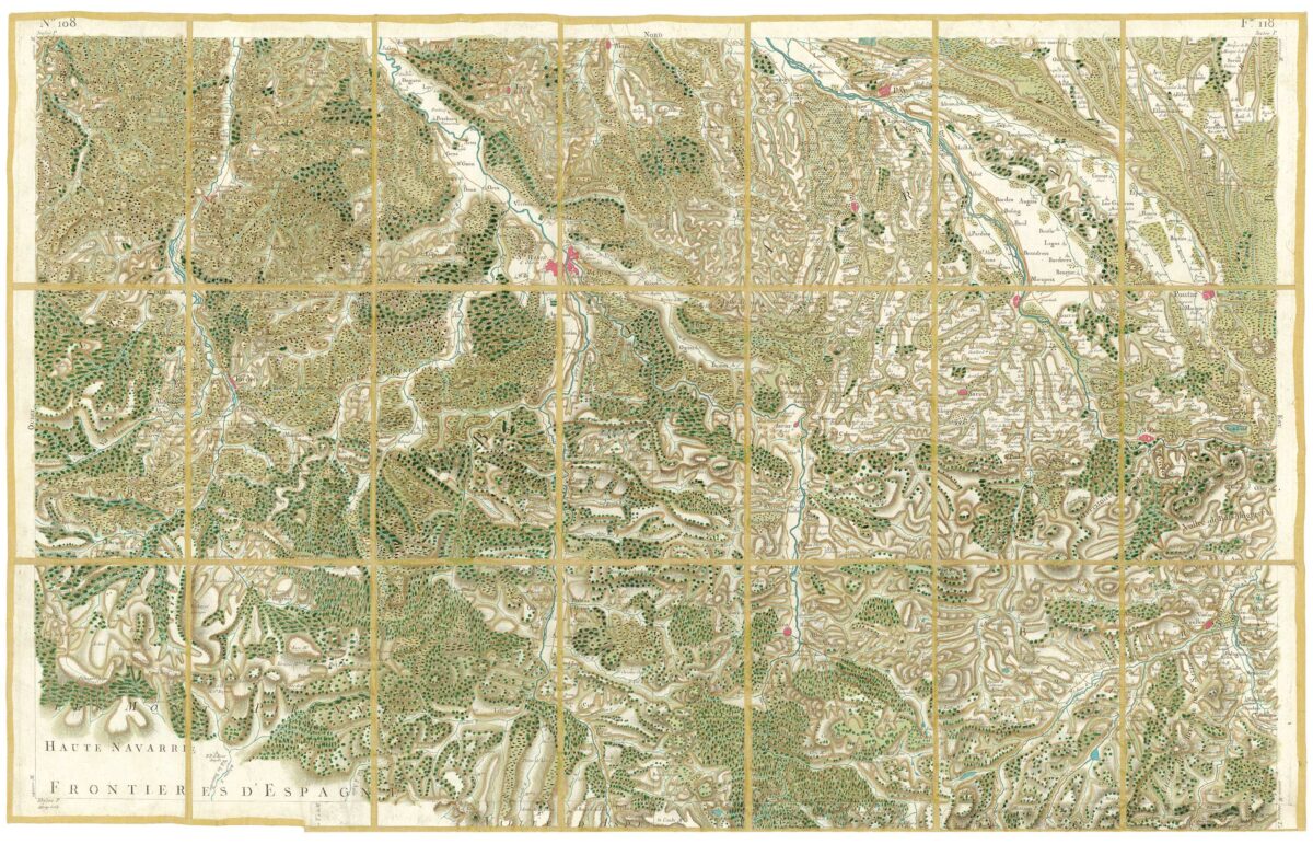 Détail de la carte de Cassini, Pau, édition d'art