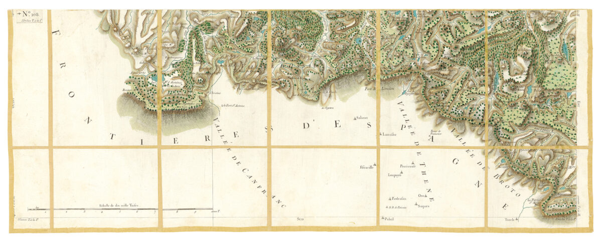 Détail de la carte de Cassini, Cauterets, édition d'art