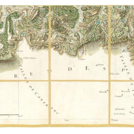 Détail de la carte de Cassini, Cauterets, édition d'art