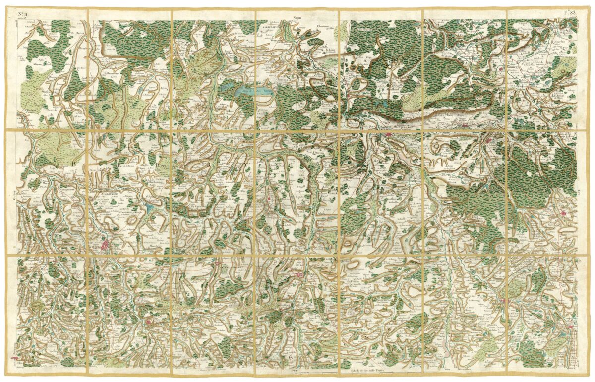 Détail de la carte de Cassini, La Châtre, édition d'art