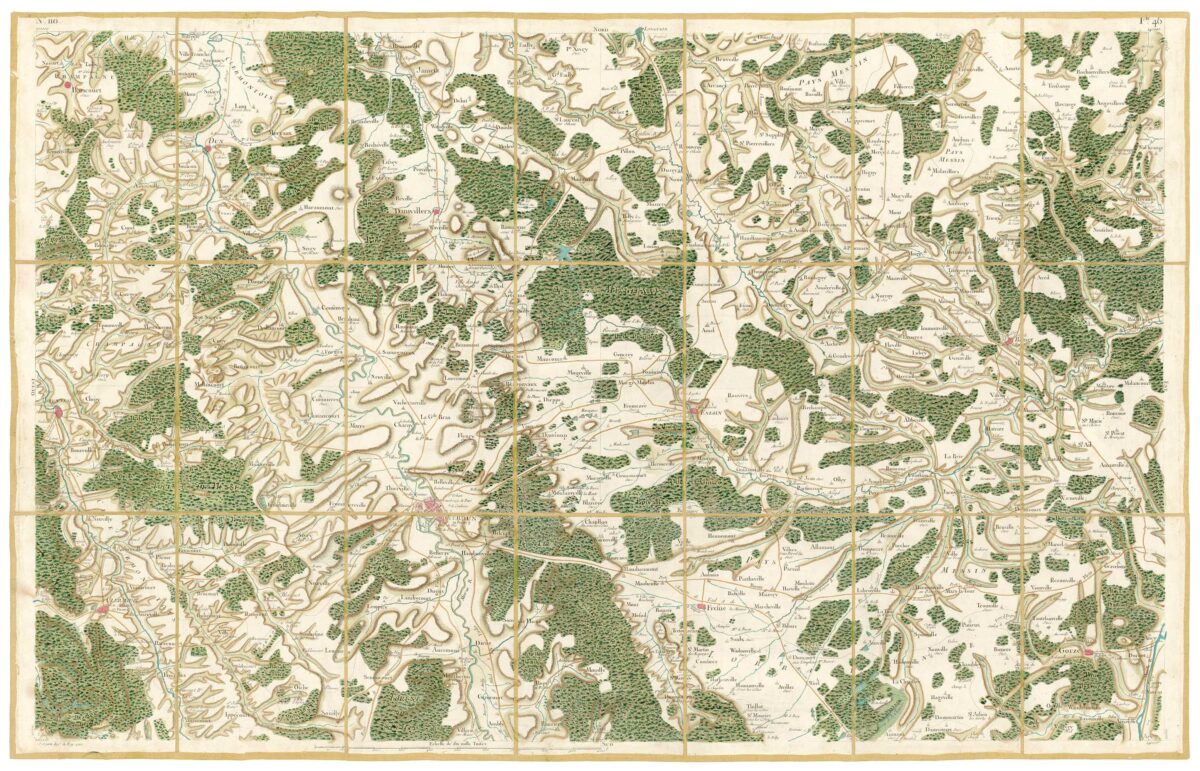 Détail de la carte de Cassini, Verdun, édition d'art