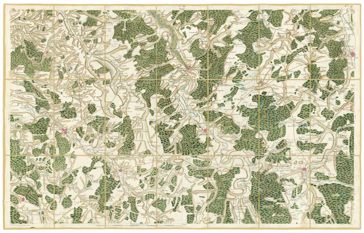 Détail de la carte de Cassini, Toul, édition d'art