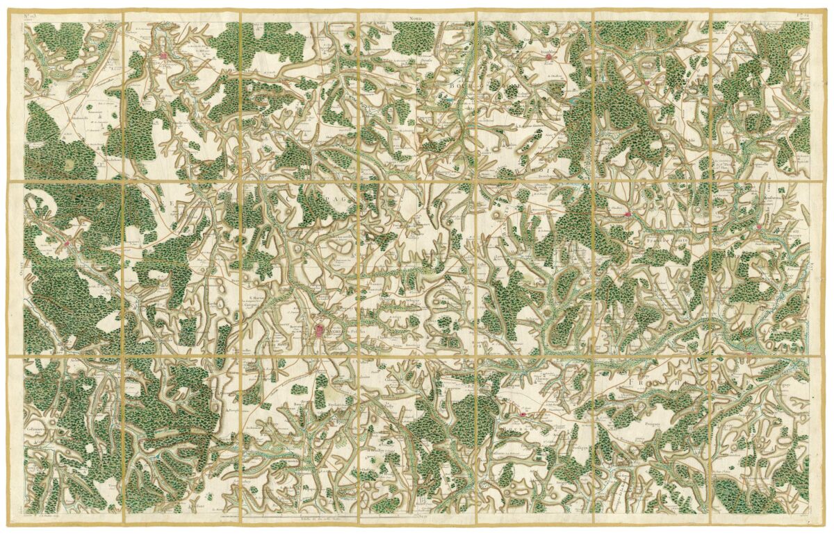 Détail de la carte de Cassini, Langres, édition d'art