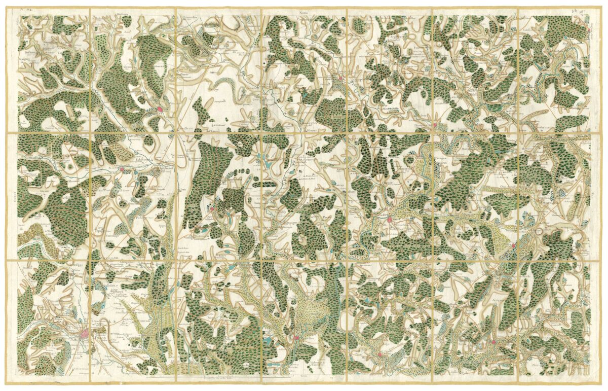 Détail de la carte de Cassini, Dijon, édition d'art