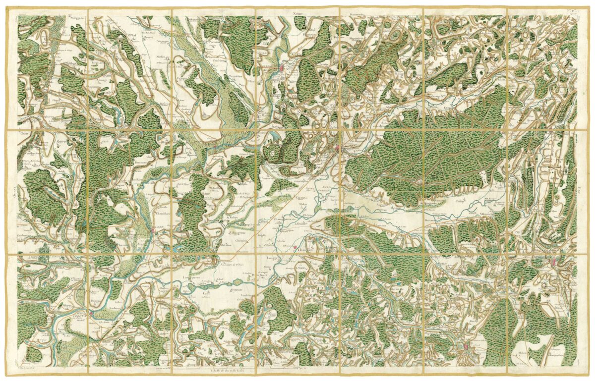 Détail de la carte de Cassini, Dole – Auxonne, édition d'art