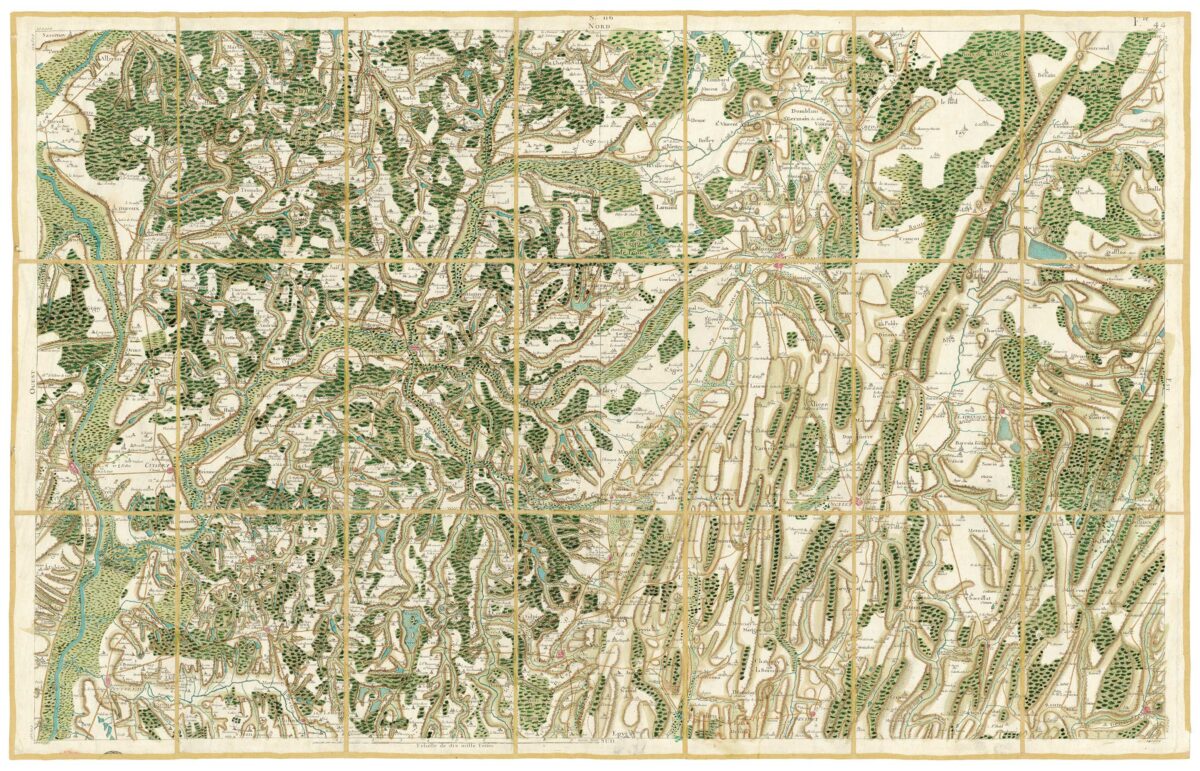 Détail de la carte de Cassini, Tournus – Lons-le-Saunier, édition d'art