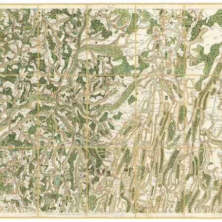 Détail de la carte de Cassini, Tournus – Lons-le-Saunier, édition d'art