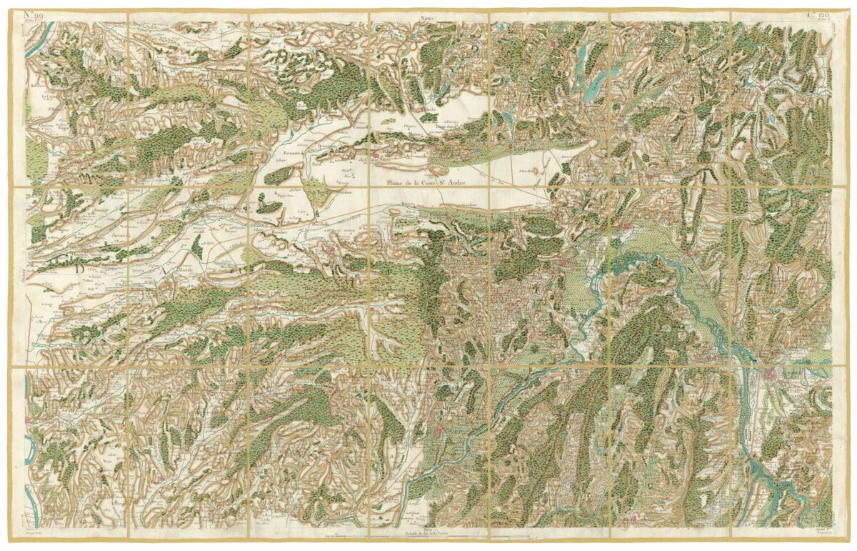 Détail de la carte de Cassini, Grenoble, édition d'art