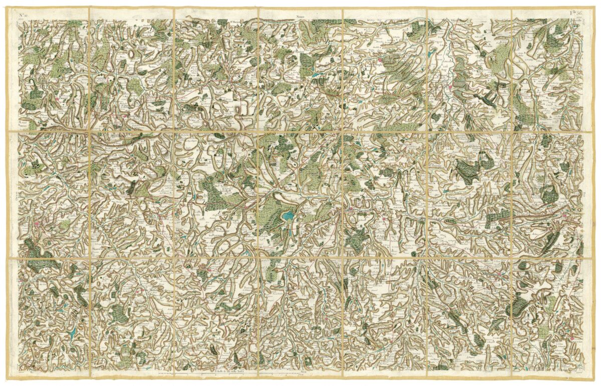 Détail de la carte de Cassini, Évaux, édition d'art