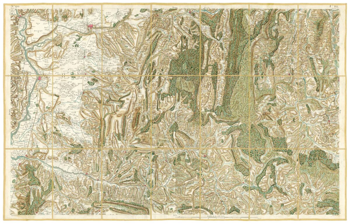 Détail de la carte de Cassini, Valence, édition d'art