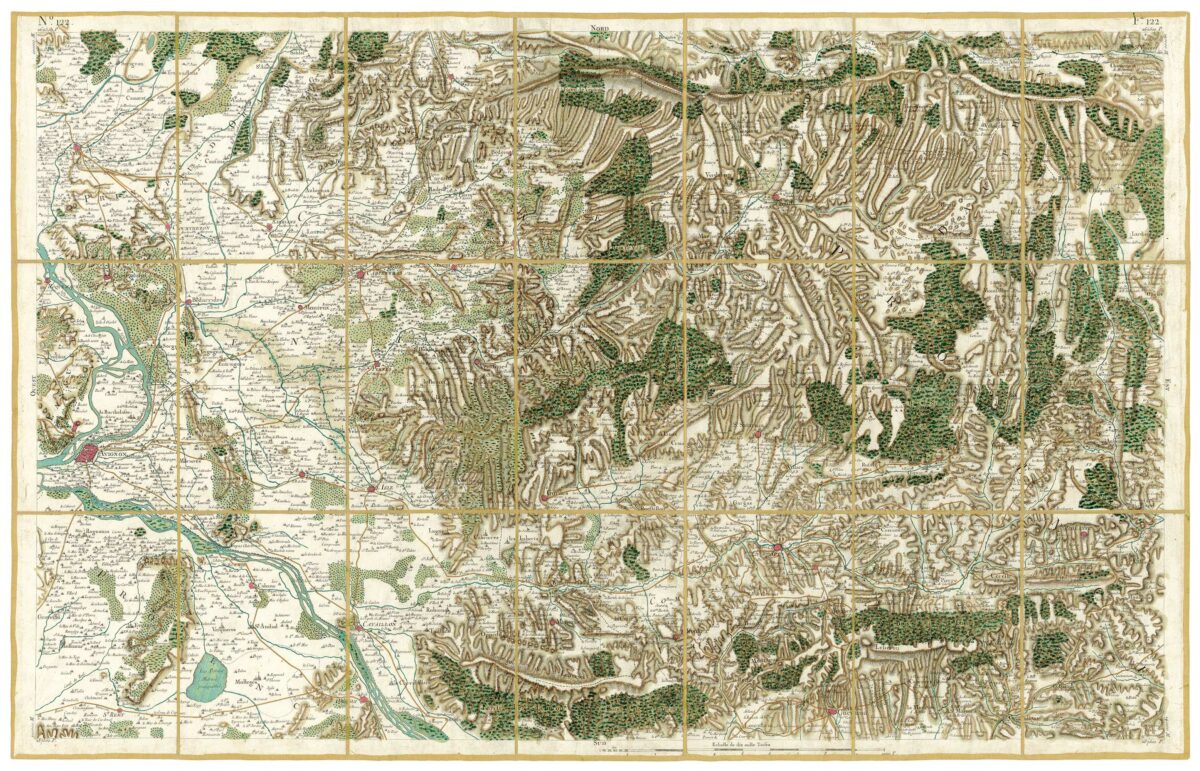 Détail de la carte de Cassini, Avignon – Orange, édition d'art