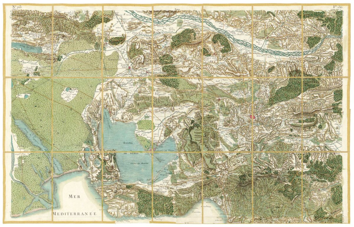 Détail de la carte de Cassini, Aix, édition d'art
