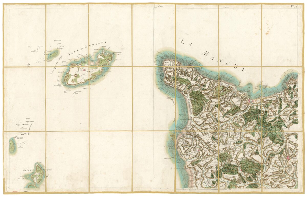 Détail de la carte de Cassini, Cherbourg, édition d'art
