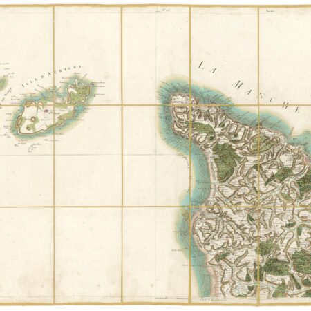 Détail de la carte de Cassini, Cherbourg, édition d'art