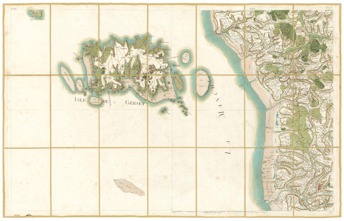 Détail de la carte de Cassini, Coutances, édition d'art