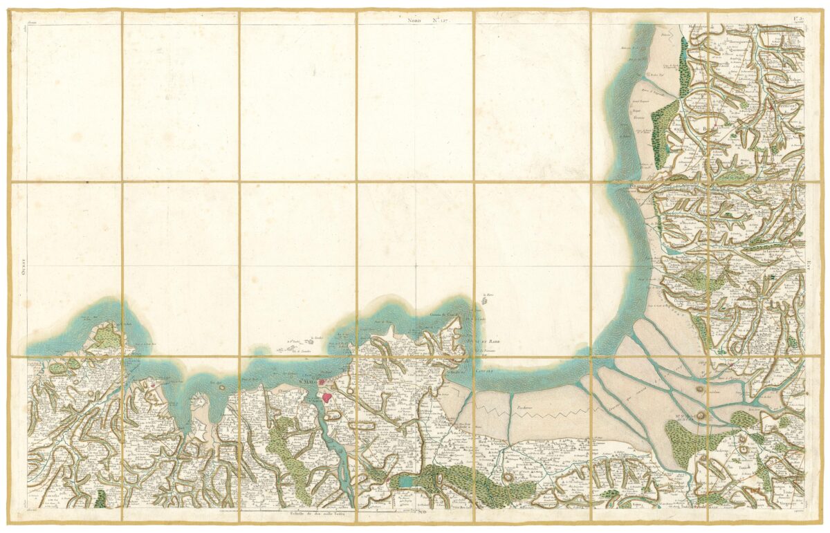 Détail de la carte de Cassini, Saint-Malo – Granville, édition d'art