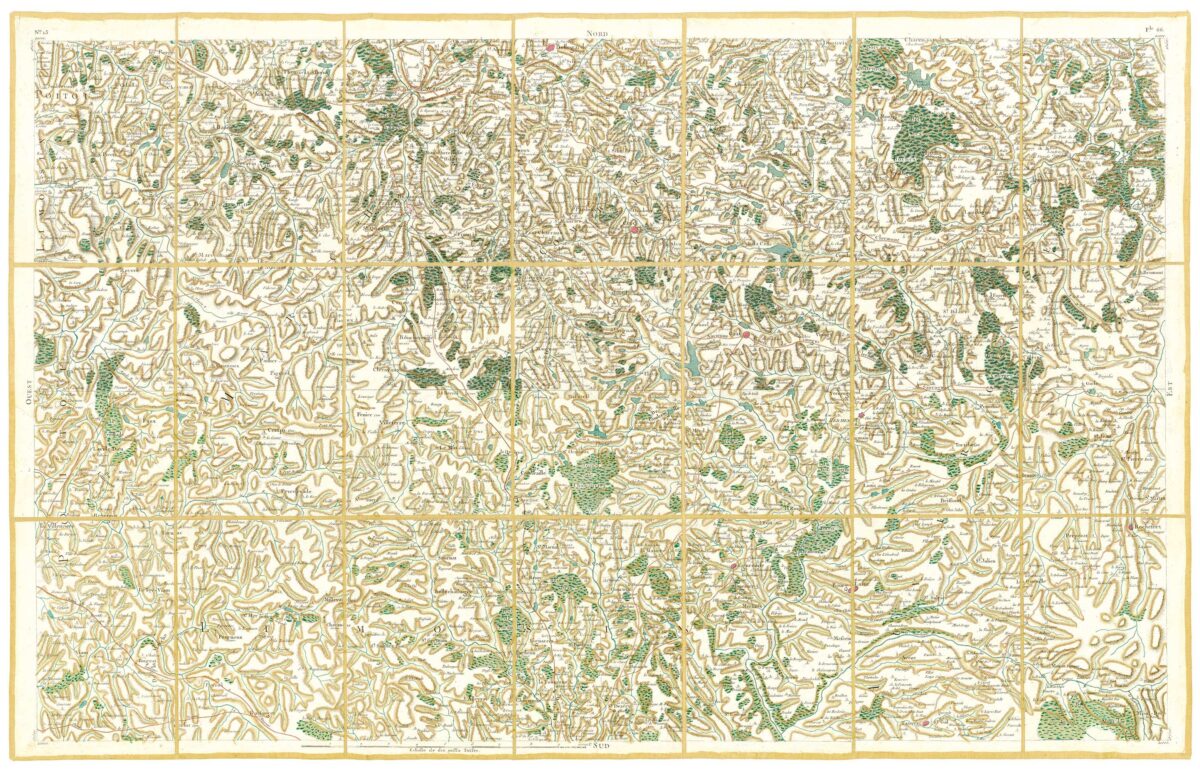 Détail de la carte de Cassini, Aubusson, édition d'art