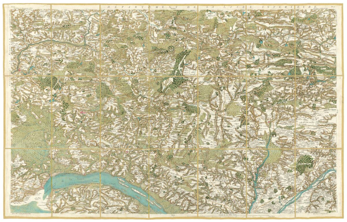 Détail de la carte de Cassini, Paimboeuf – Redon, édition d'art