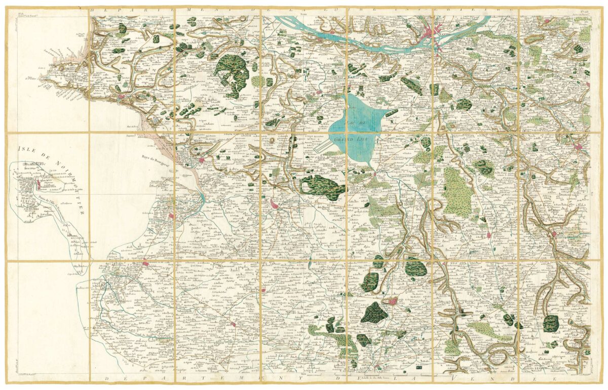 Détail de la carte de Cassini, Nantes, édition d'art