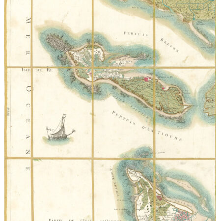 Détail de la carte de Cassini, Ile de Ré, édition d'art