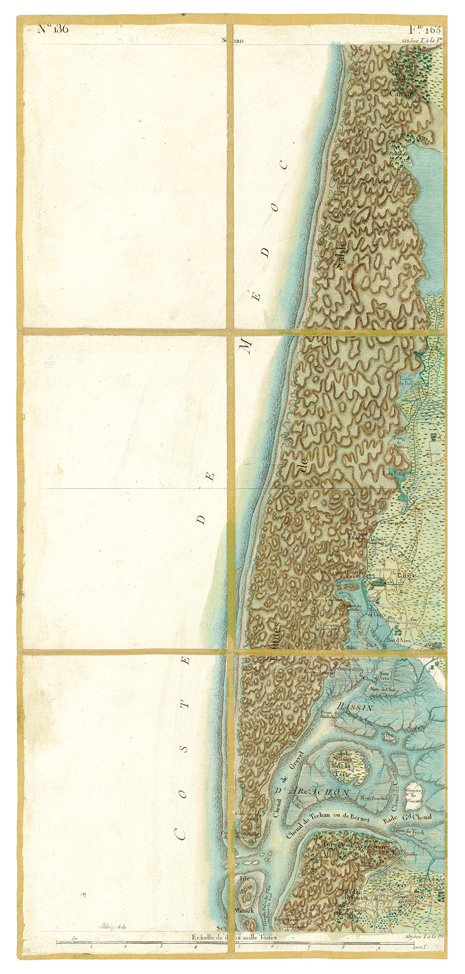 Détail de la carte de Cassini, La Teste de Buch, édition d'art