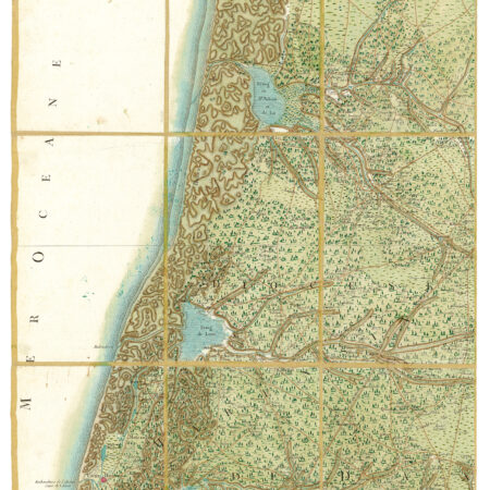 Détail de la carte de Cassini, Vieux-Boucau, édition d'art