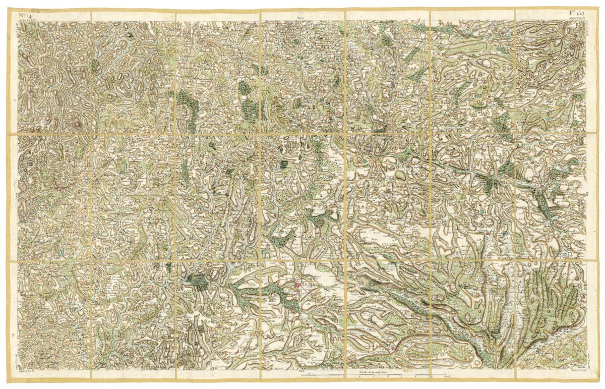 Détail de la carte de Cassini, Mauriac, édition d'art