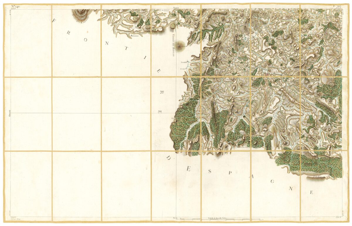 Détail de la carte de Cassini, Saint-Jean-Pied-de-Port, édition d'art