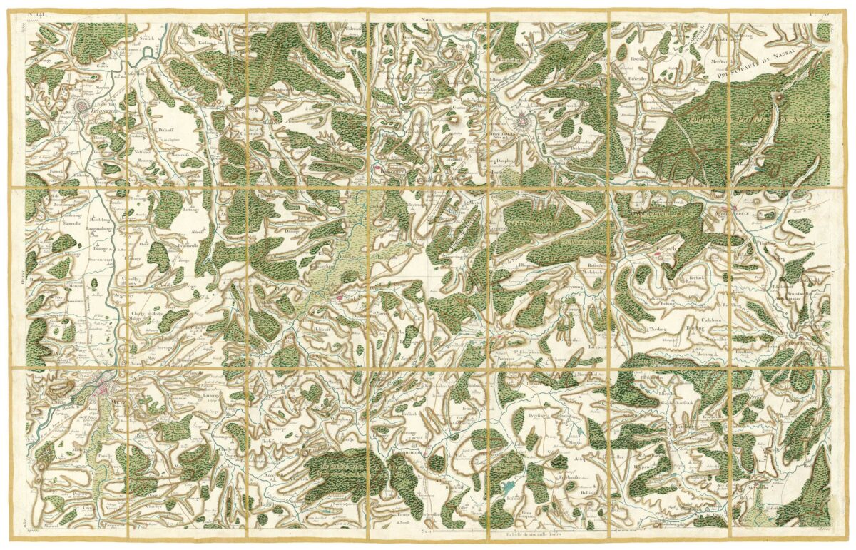 Détail de la carte de Cassini, Metz, édition d'art