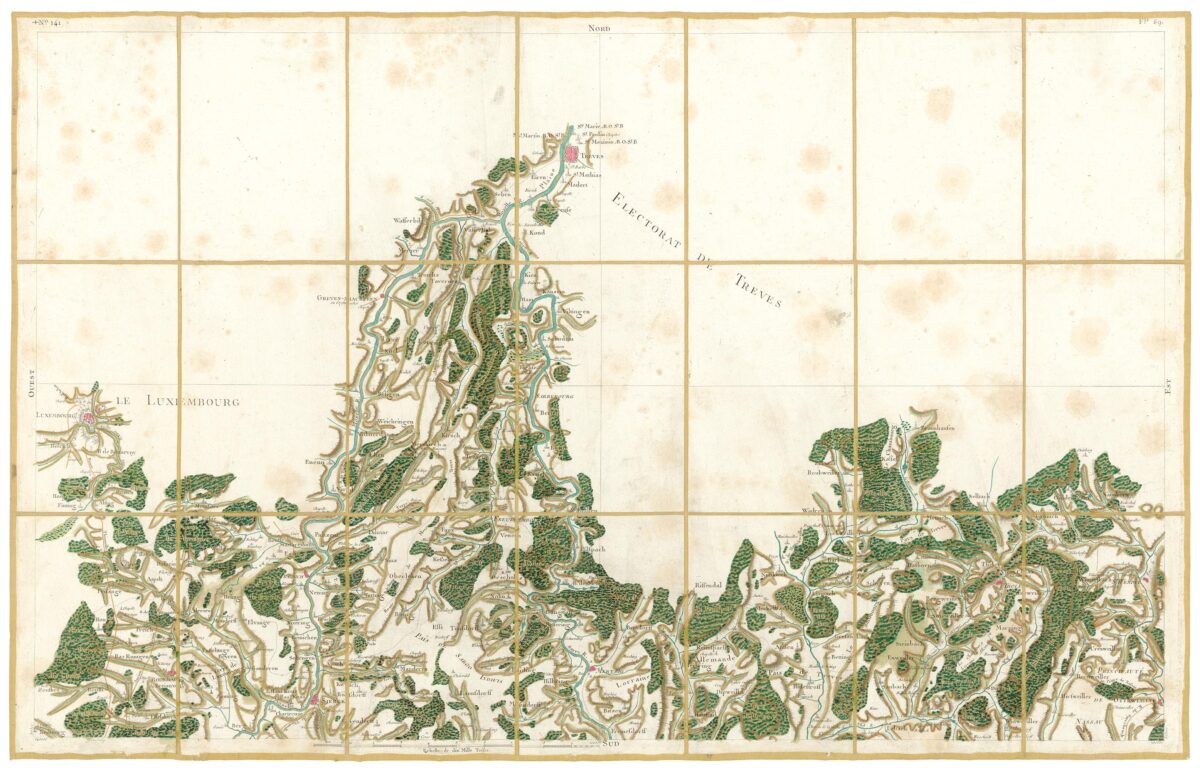 Détail de la carte de Cassini, Luxembourg, édition d'art