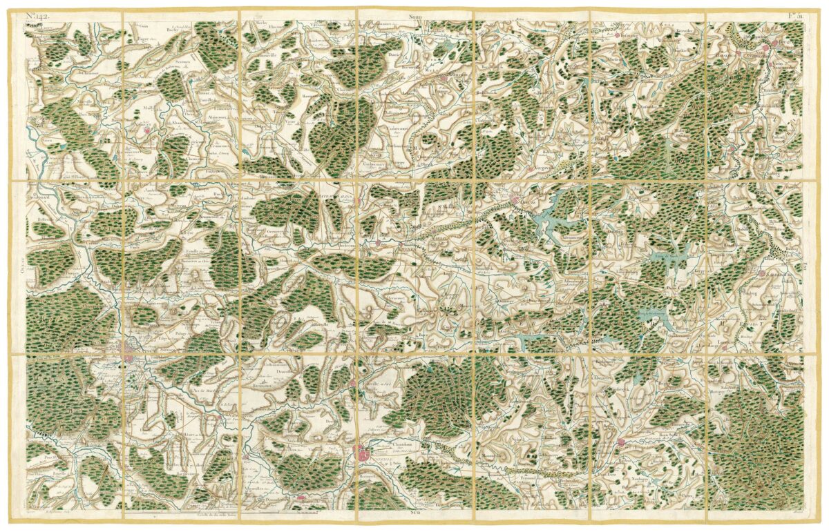 Détail de la carte de Cassini, Nancy, édition d'art