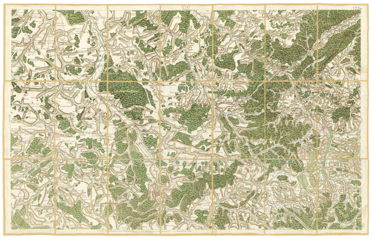 Détail de la carte de Cassini, Mirecourt – Épinal, édition d'art