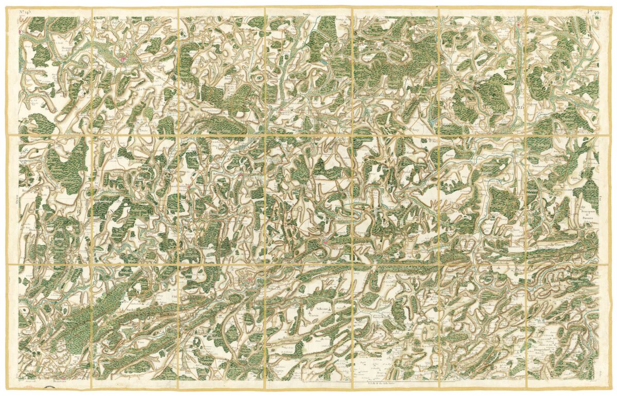 Détail de la carte de Cassini, Vesoul, édition d'art