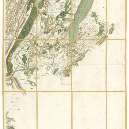 Détail de la carte de Cassini, Genève – Gex, édition d'art