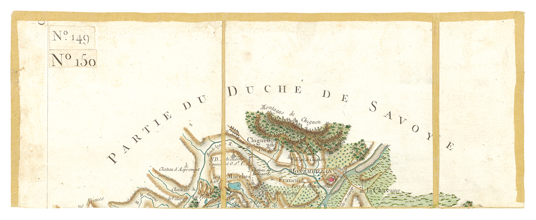 Détail de la carte de Cassini, Montmélian, édition d'art