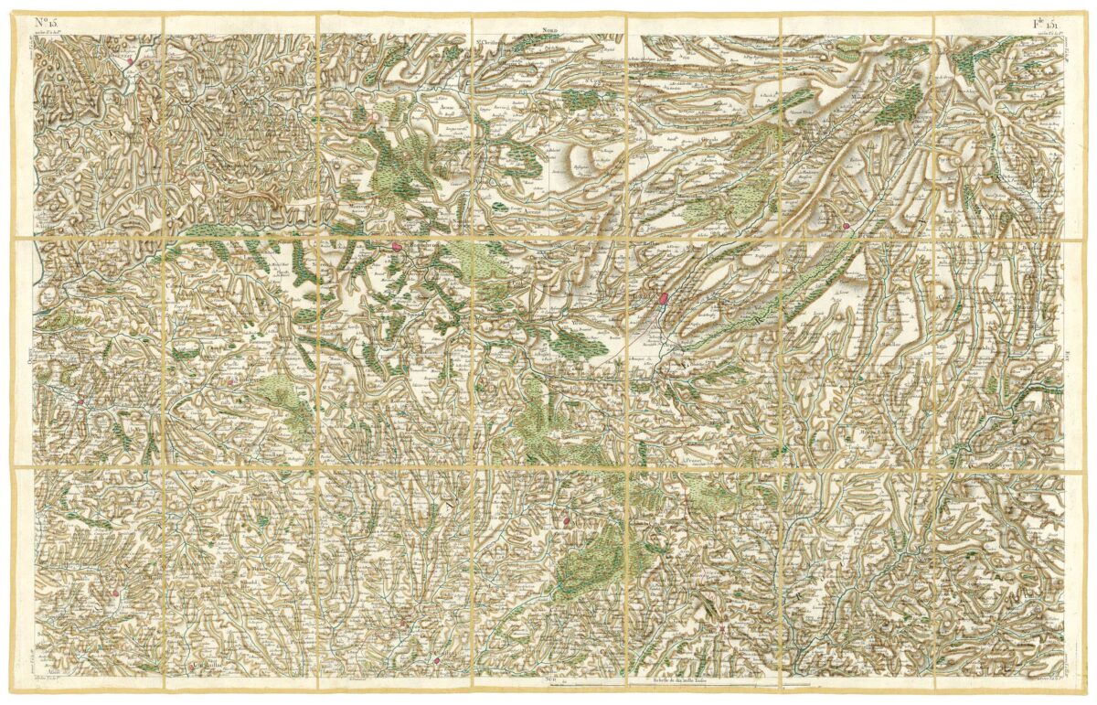 Détail de la carte de Cassini, Aurillac, édition d'art