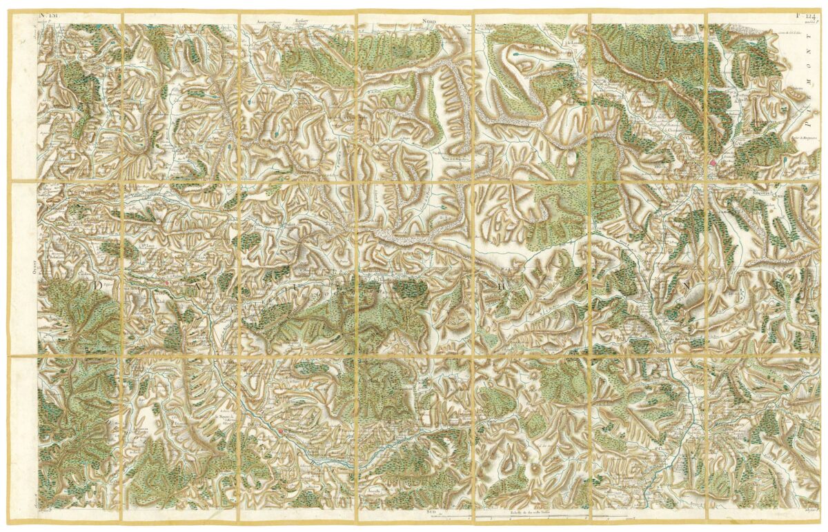 Détail de la carte de Cassini, Briançon, édition d'art