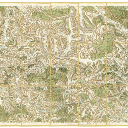 Détail de la carte de Cassini, Briançon, édition d'art