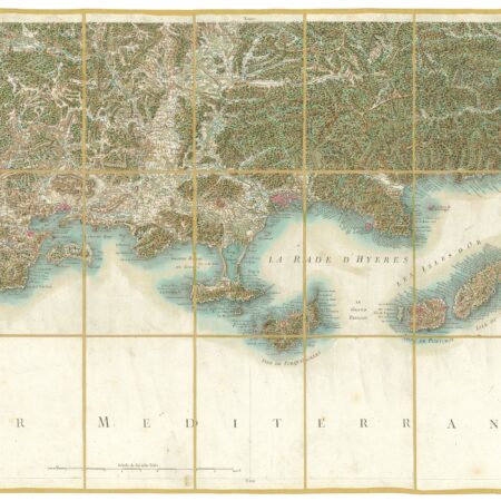 Détail de la carte de Cassini, Toulon, édition d'art