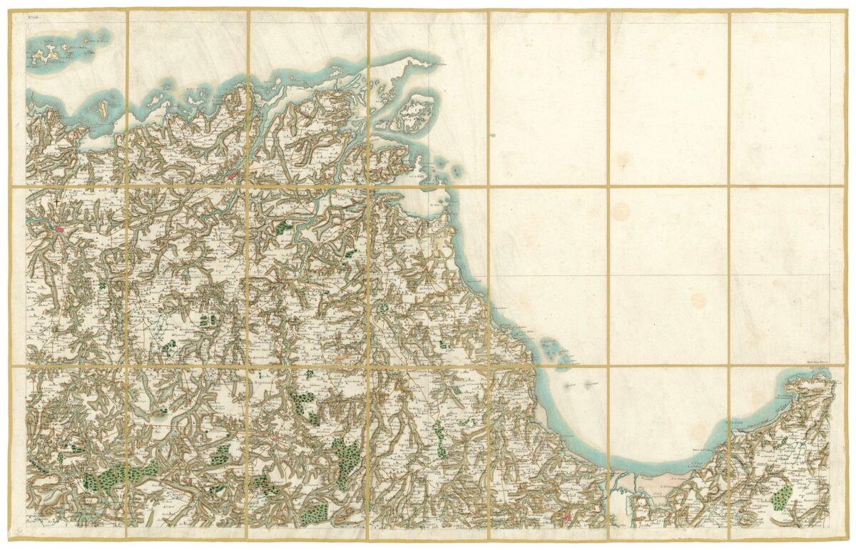 Détail de la carte de Cassini, Tréguier, édition d'art