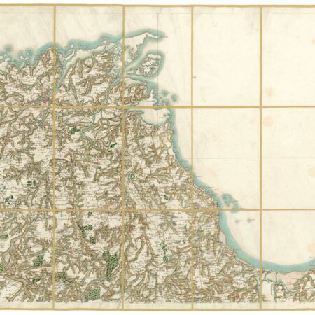 Détail de la carte de Cassini, Tréguier, édition d'art