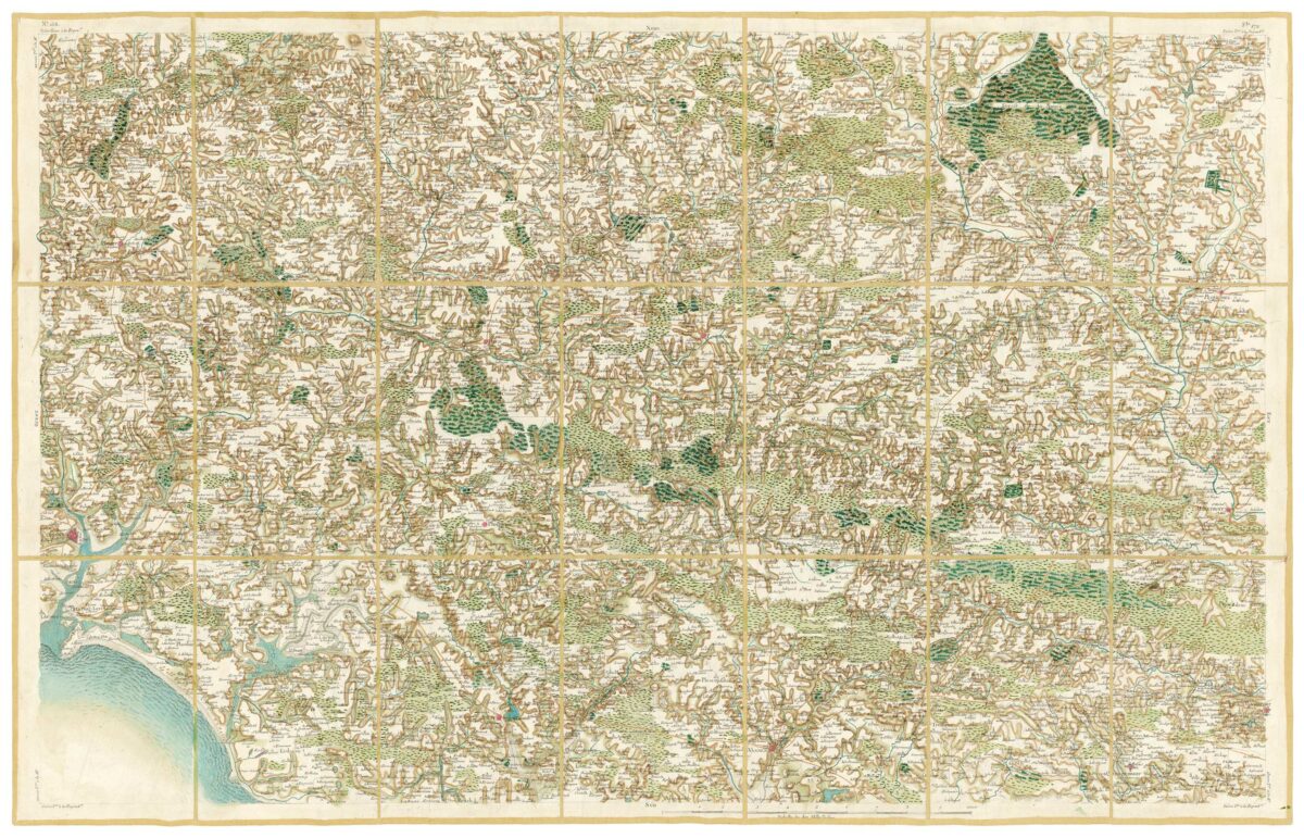 Détail de la carte de Cassini, Vannes, édition d'art