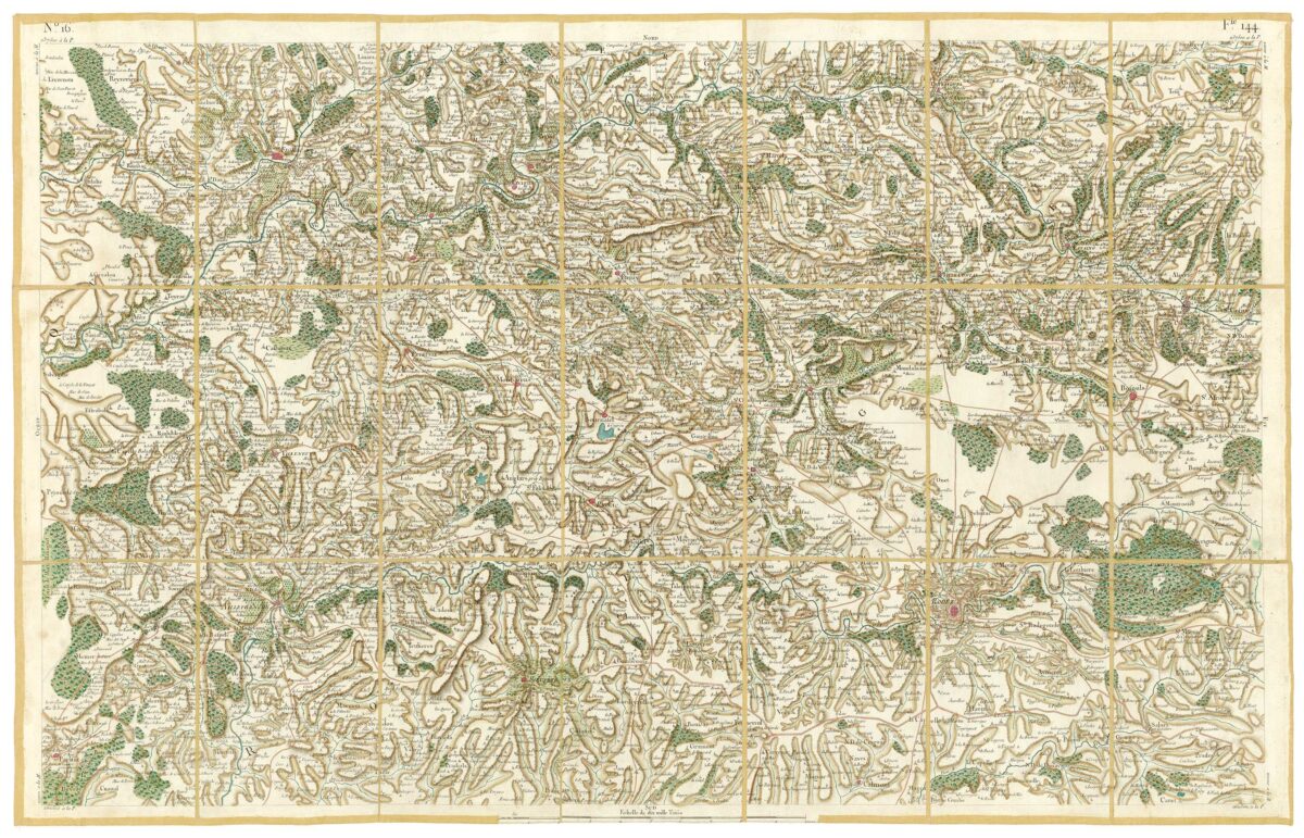 Détail de la carte de Cassini, Rodez, édition d'art