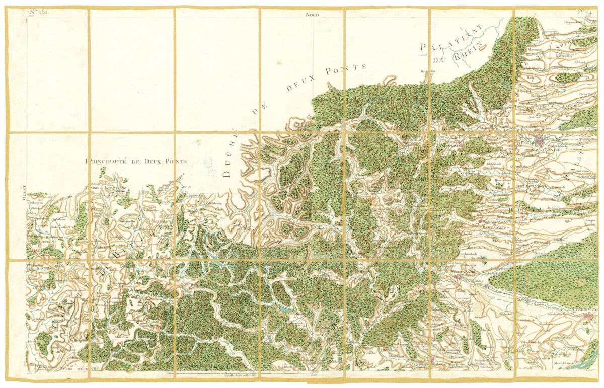 Détail de la carte de Cassini, Landau – Wissembourg, édition d'art